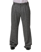 Dolce & Gabbana Gray Houndstooth Straight Dress Trouser Pants - Zeiniez