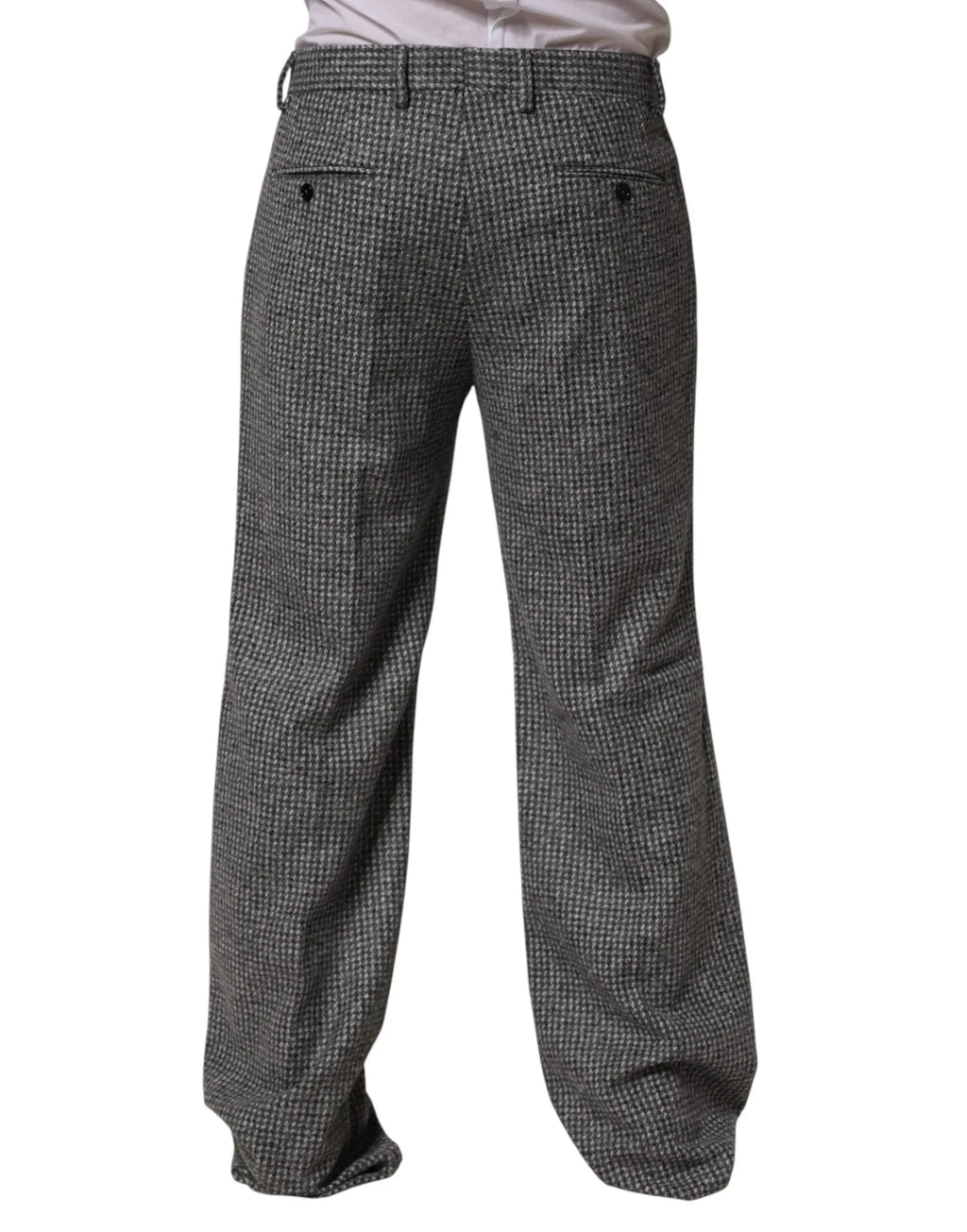 Dolce & Gabbana Gray Houndstooth Straight Dress Trouser Pants - Zeiniez