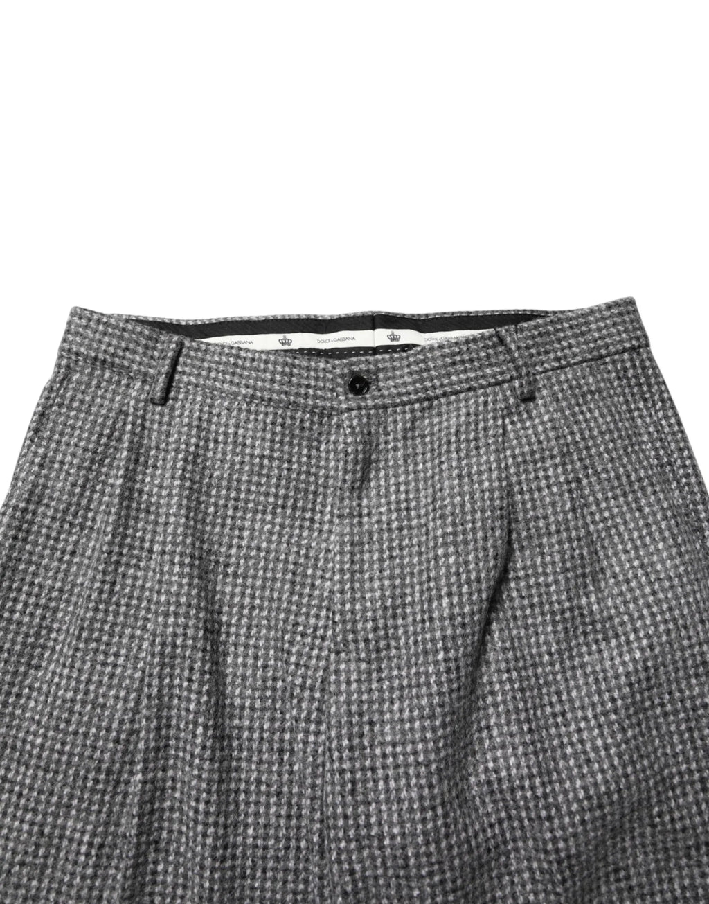 Dolce & Gabbana Gray Houndstooth Straight Dress Trouser Pants - Zeiniez
