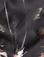 Dolce & Gabbana Black Floral Straight-Leg Chino Trouser Pants - Zeiniez