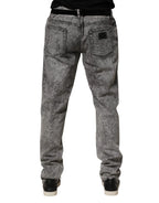 Dolce & Gabbana Gray Cotton Straight Leg Denim Trouser Jeans - Zeiniez