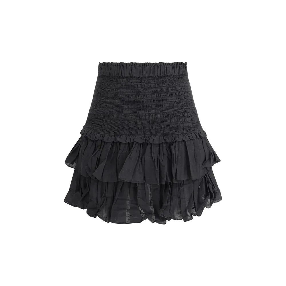 Marant Etoile Black Cotton Mini Skirt - Zeiniez