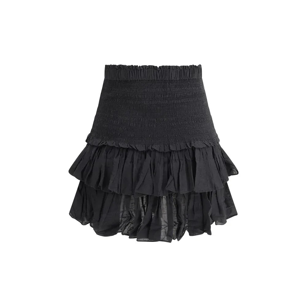 Marant Etoile Black Cotton Mini Skirt - Zeiniez
