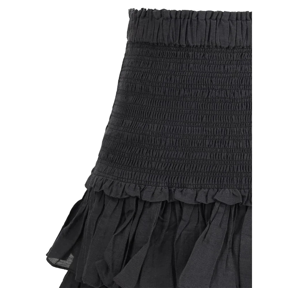 Marant Etoile Black Cotton Mini Skirt - Zeiniez