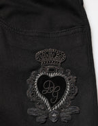 Dolce & Gabbana Black Sacred Heart Skinny Men Denim Jeans