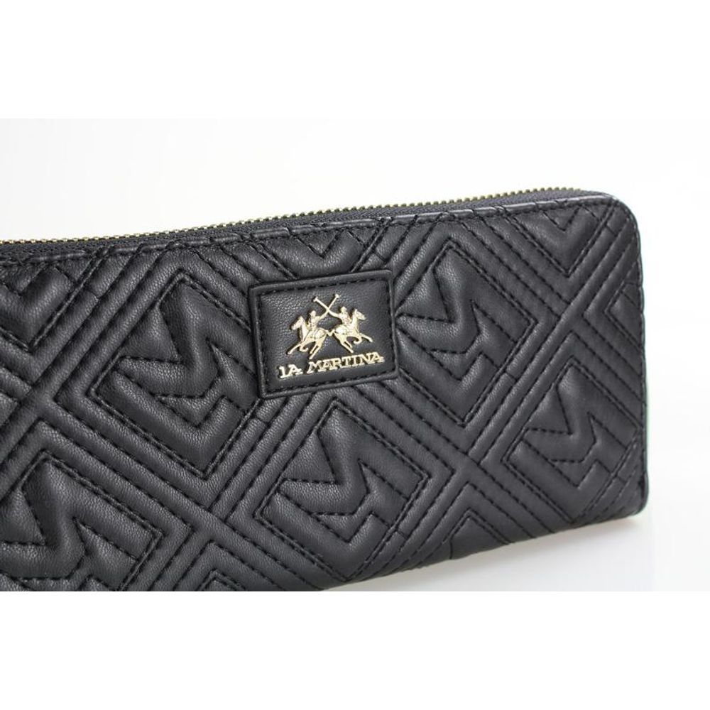 La Martina Black Polyethylene Wallet