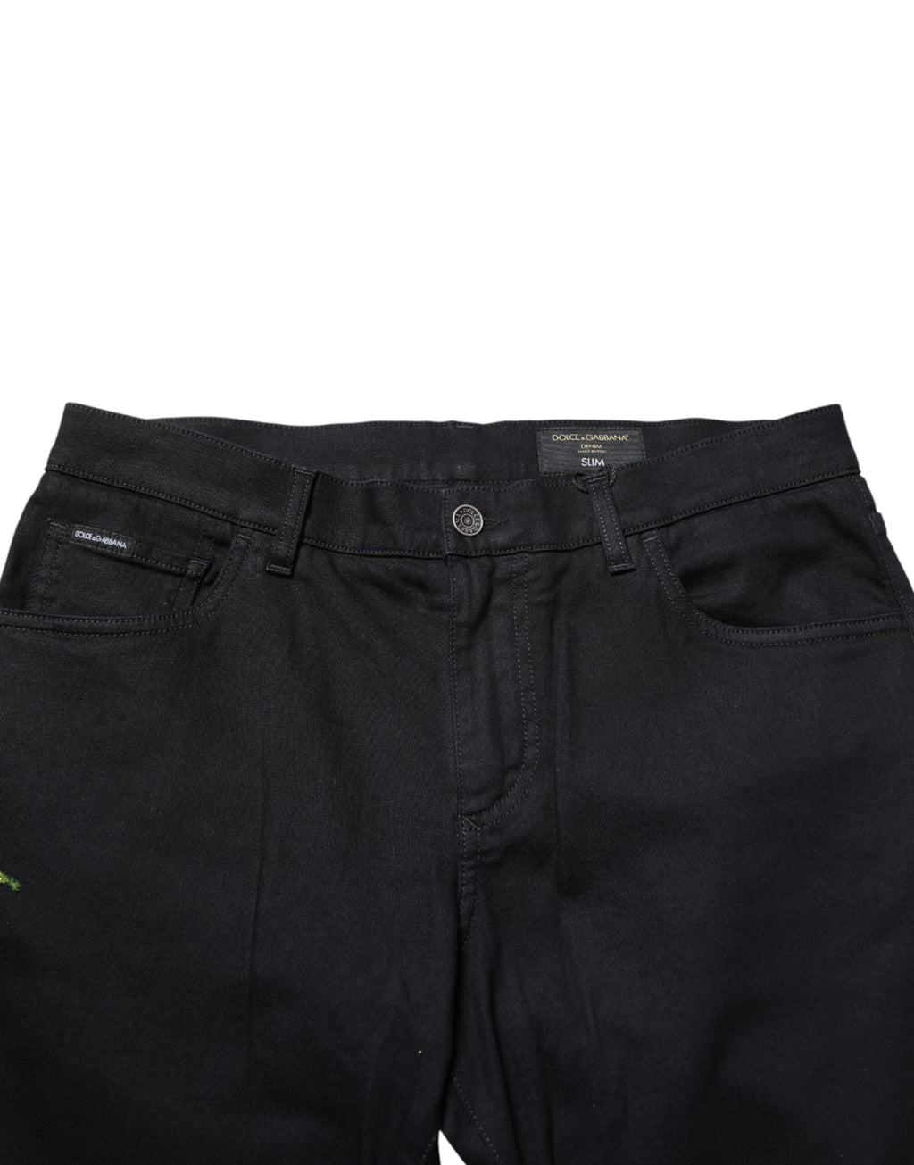 Dolce & Gabbana Black Floral Cotton Skinny Men Denim Jeans