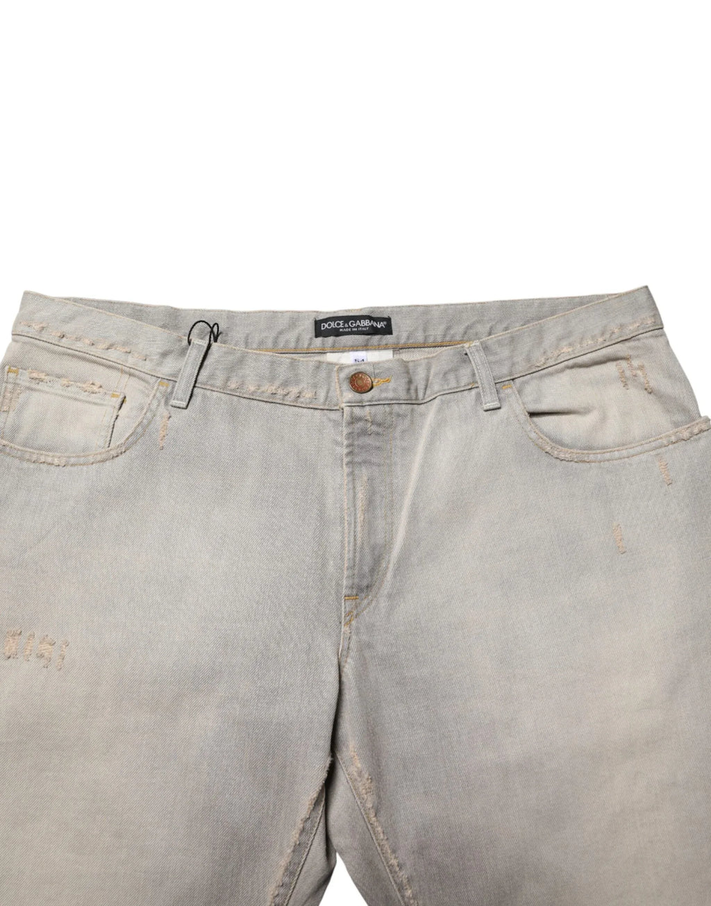 Dolce & Gabbana Light Gray Cotton Straight Denim Trouser Jeans - Zeiniez