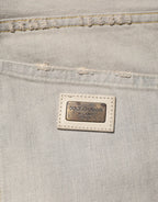 Dolce & Gabbana Light Gray Cotton Straight Denim Trouser Jeans - Zeiniez