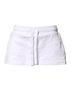 Dolce & Gabbana White Cotton Blend Mid Waist A-line Mini Skirt - Zeiniez