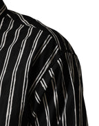 Dolce & Gabbana Black Stripes Cotton Men Formal Dress Shirt