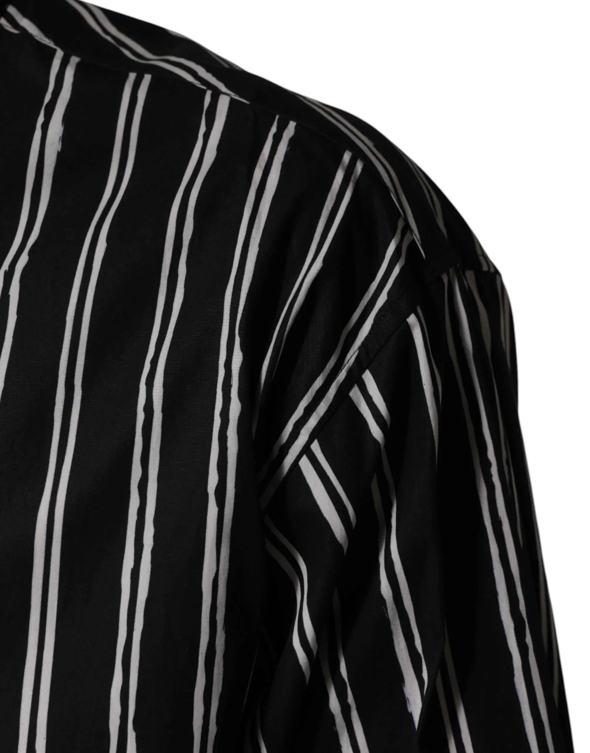 Dolce & Gabbana Black Stripes Cotton Men Formal Dress Shirt - Zeiniez