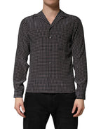 Dolce & Gabbana Black Patterned Silk Men Button Down Shirt - Zeiniez