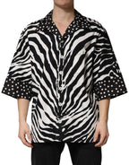 Dolce & Gabbana Black White Zebra ButtonDown Oversize Shirt - Zeiniez