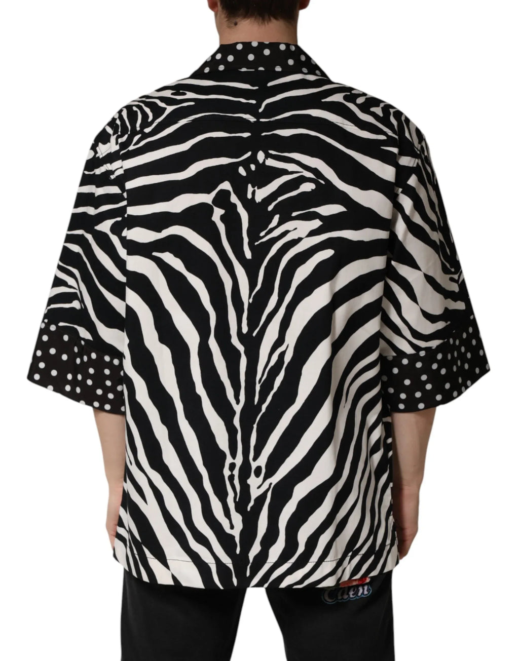 Dolce & Gabbana Black White Zebra ButtonDown Oversize Shirt - Zeiniez
