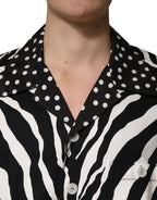 Dolce & Gabbana Black White Zebra ButtonDown Oversize Shirt - Zeiniez