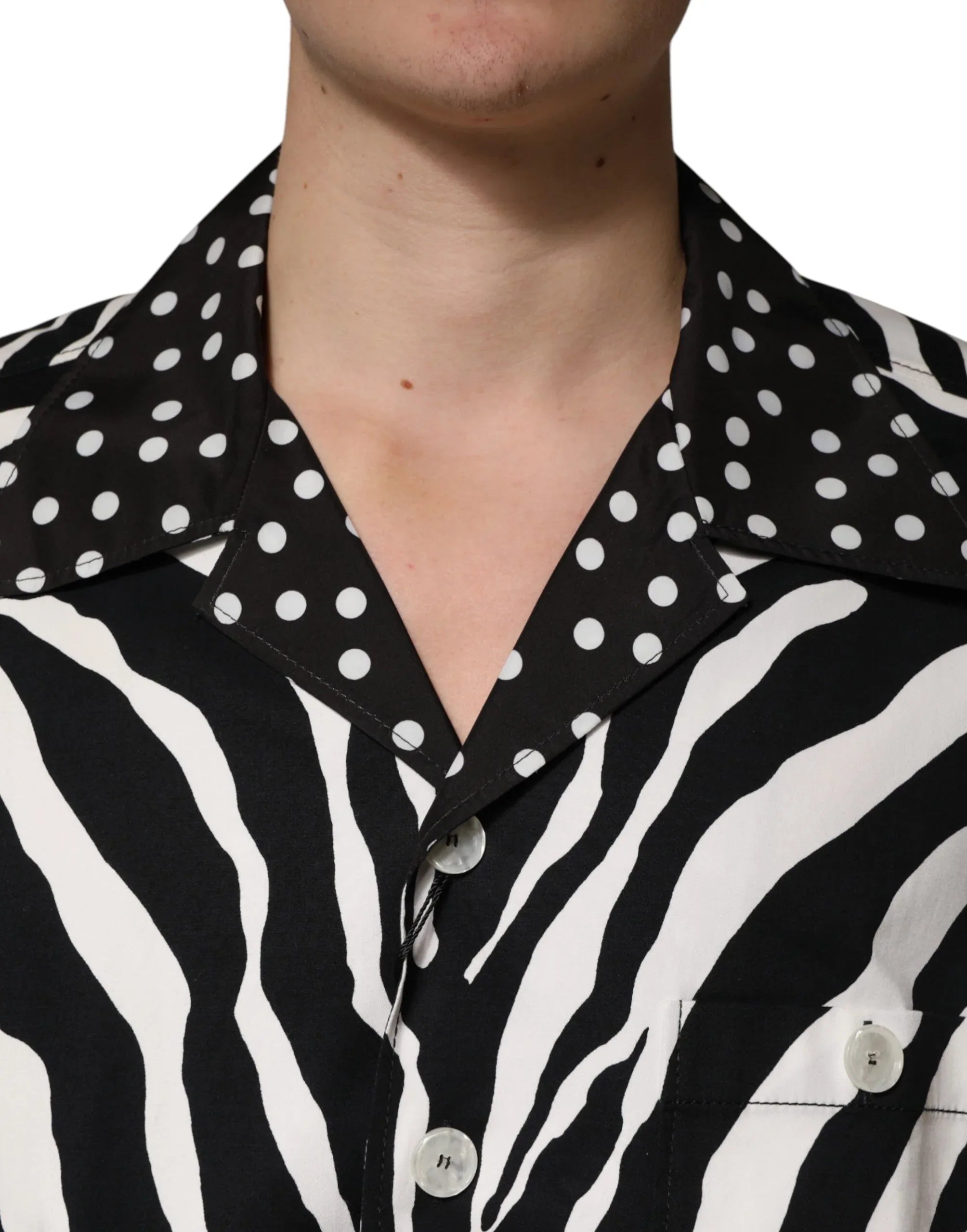 Dolce & Gabbana Black White Zebra ButtonDown Oversize Shirt - Zeiniez