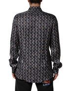 Dolce & Gabbana Multicolor Patterned Collared GOLD Men Dress Shirt - Zeiniez
