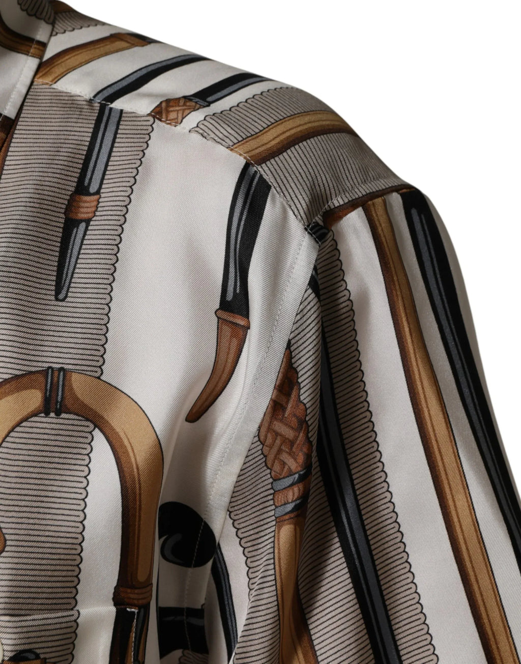 Dolce & Gabbana Multicolor Walking Stick Print Men Shirt - Zeiniez