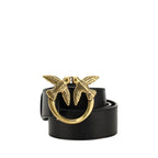 PINKO Black Calf Leather Bos Taurus Belt - Zeiniez