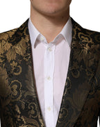 Dolce & Gabbana Black Gold Jacquard Single Breasted 2PC Suit - Zeiniez