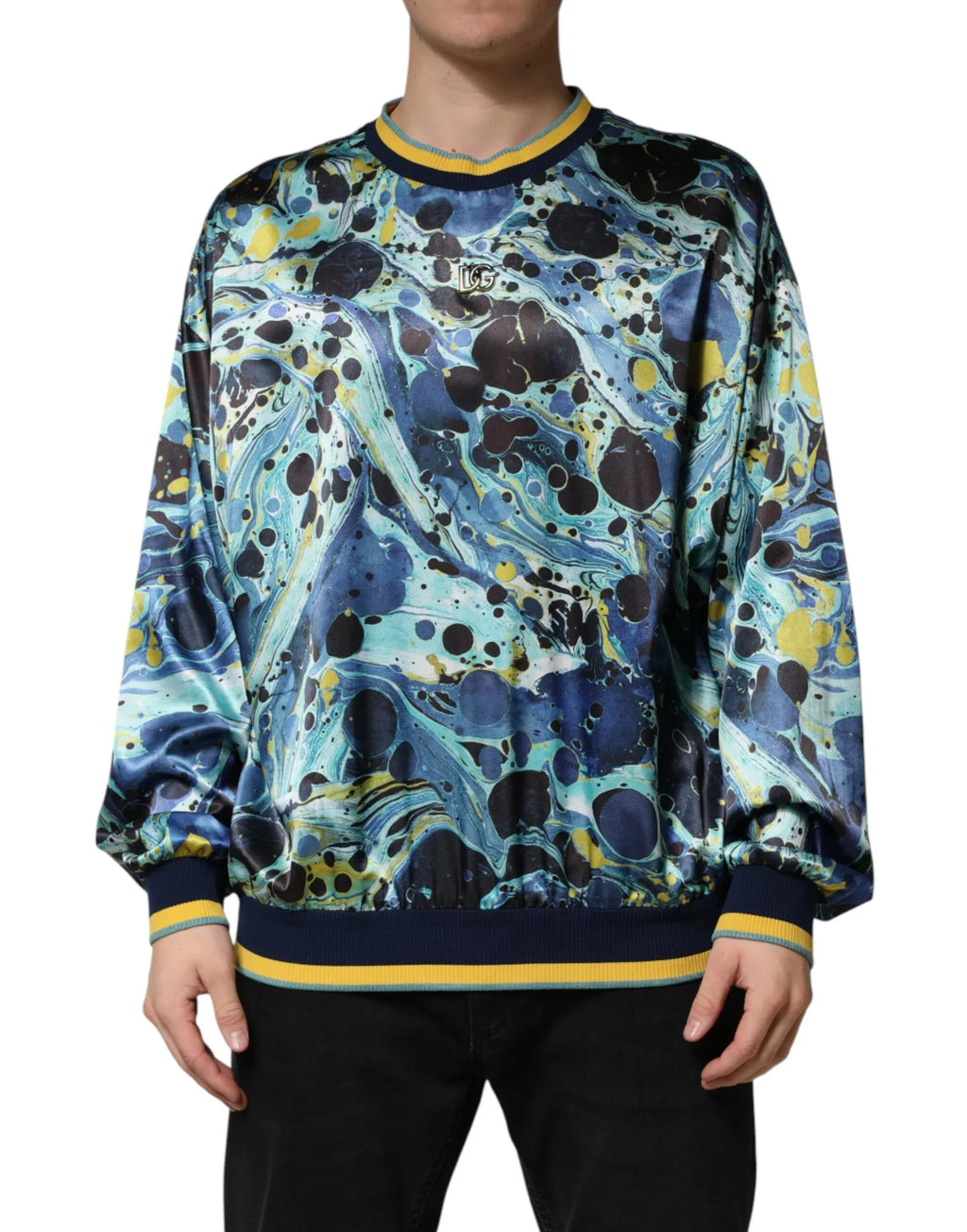 Dolce & Gabbana Multicolor Marble Print Pullover Sweater - Zeiniez