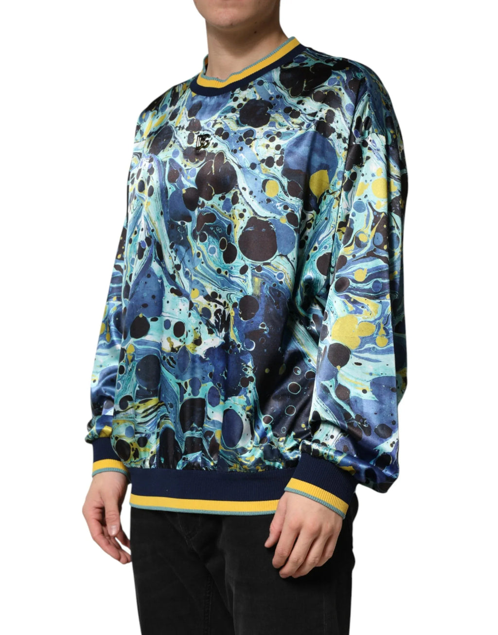 Dolce & Gabbana Multicolor Marble Print Pullover Sweater - Zeiniez