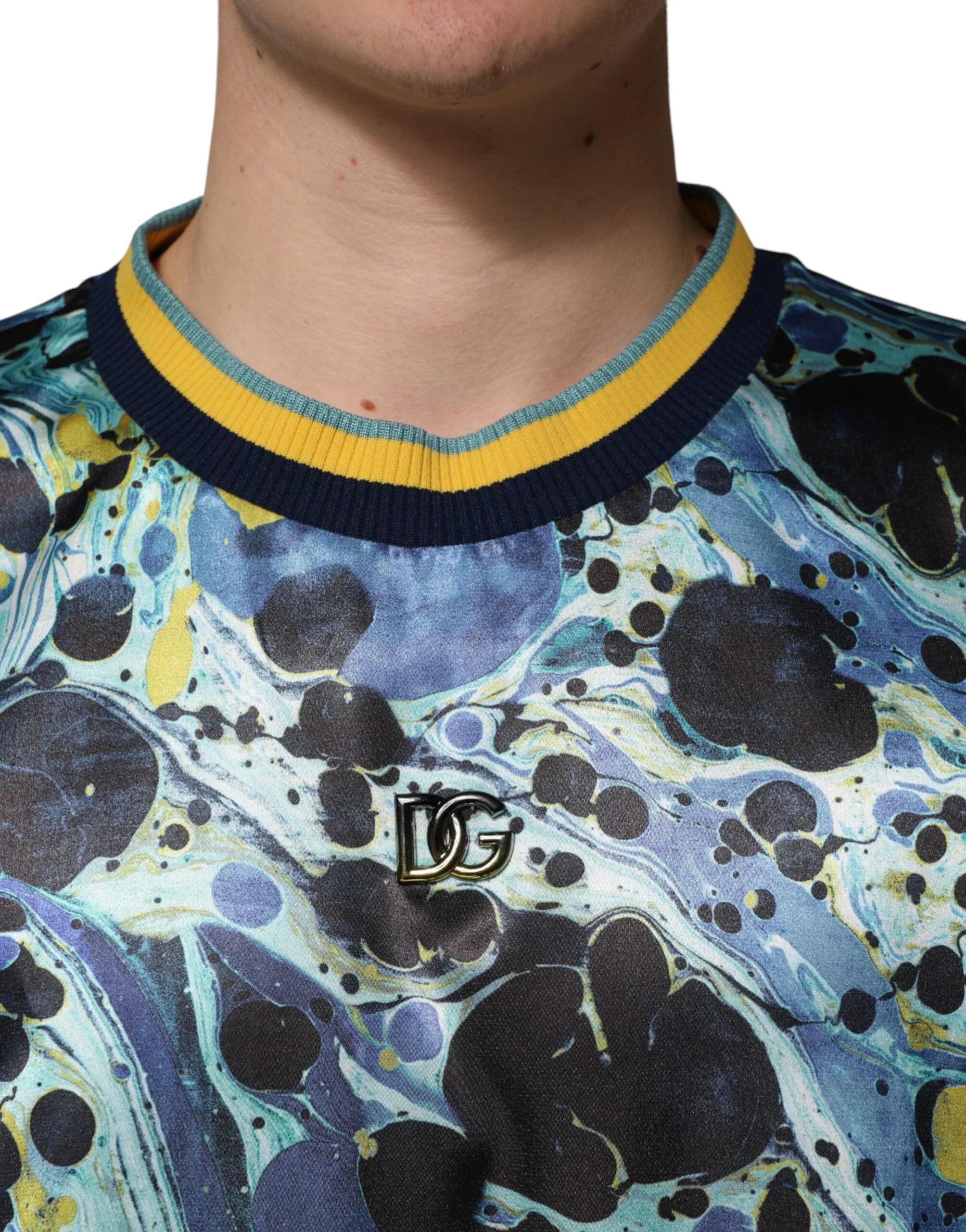Dolce & Gabbana Multicolor Marble Print Pullover Sweater - Zeiniez