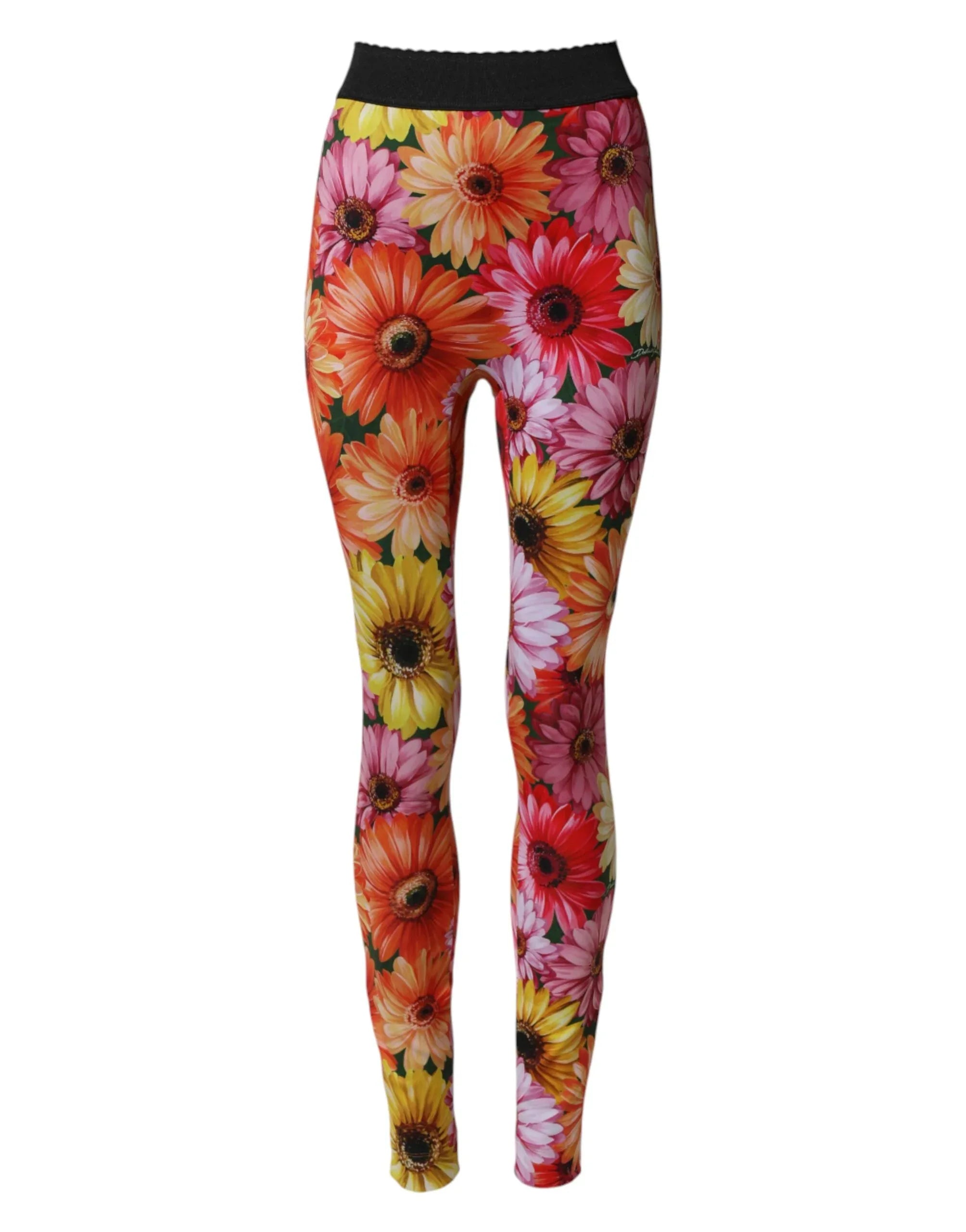 Dolce & Gabbana Multicolor Floral Leggings StretchWaist Pants - Zeiniez