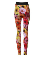 Dolce & Gabbana Multicolor Floral Leggings StretchWaist Pants - Zeiniez