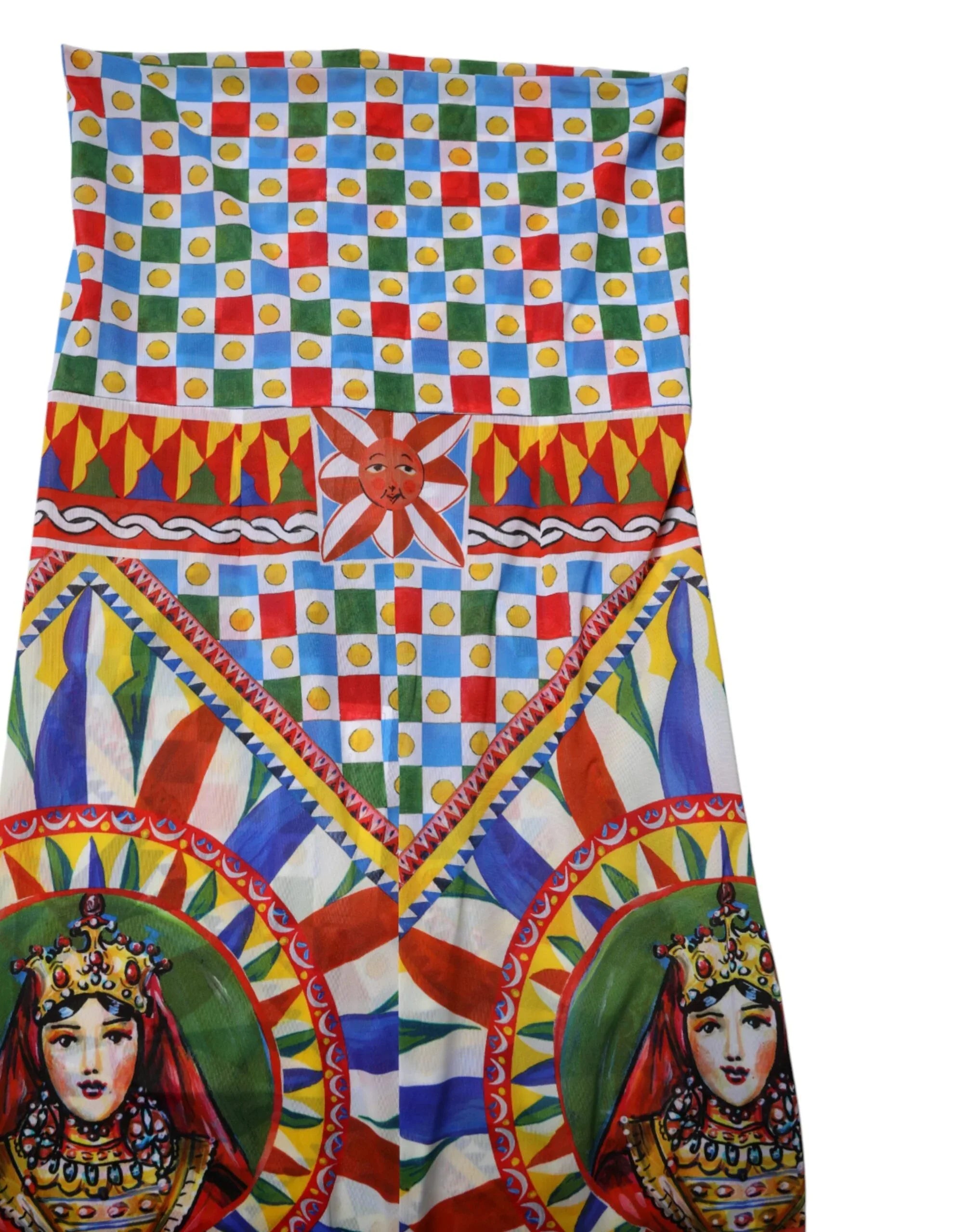 Dolce & Gabbana Multicolor Carretto Leggings High Waist Pants - Zeiniez