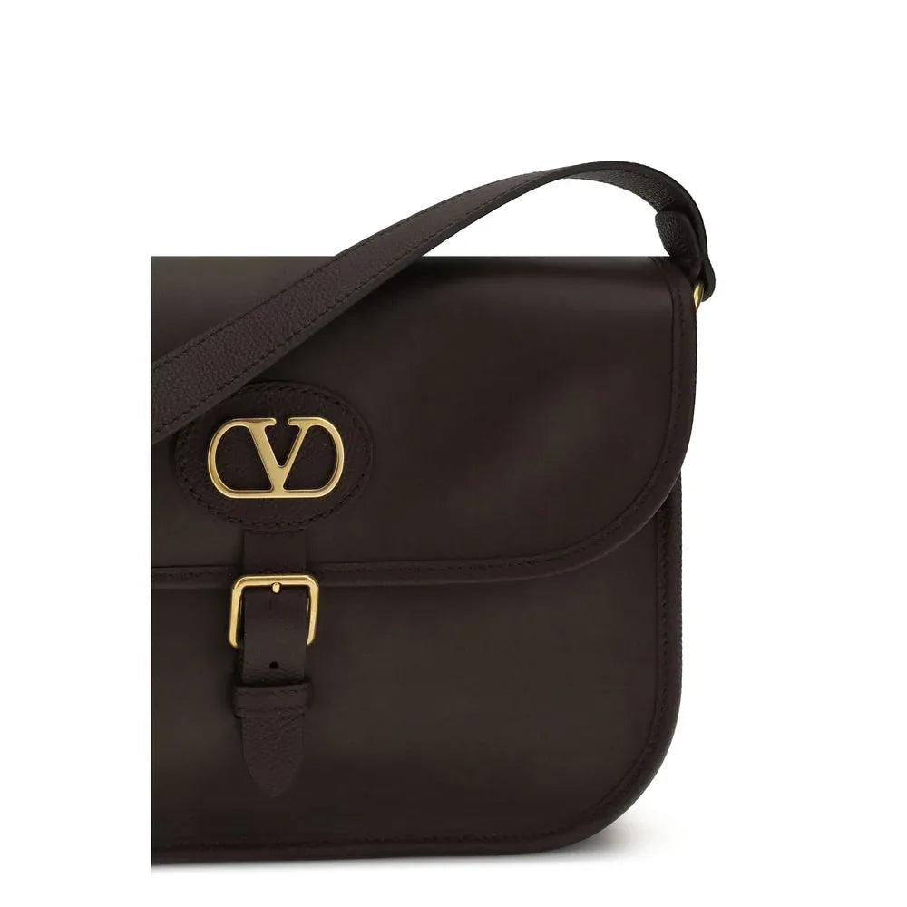 Valentino Garavani Brown Calf Leather Bos Taurus Shoulder Bag - Zeiniez