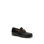 Valentino Garavani Black Calf Leather Bos Taurus Slip-On Loafers - Zeiniez