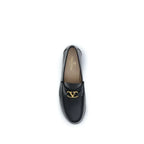 Valentino Garavani Black Calf Leather Bos Taurus Slip-On Loafers - Zeiniez