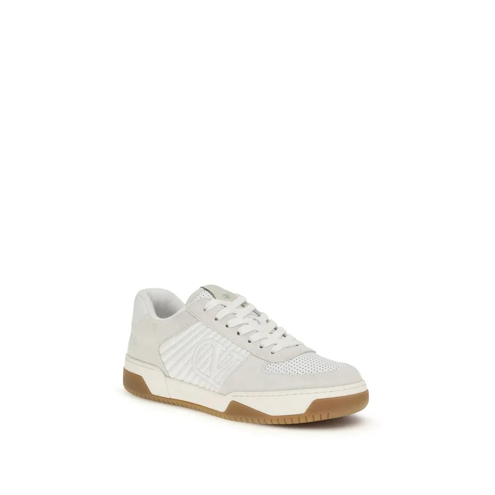 Valentino Garavani White Calf Leather Bos Taurus Athletic Sneakers - Zeiniez