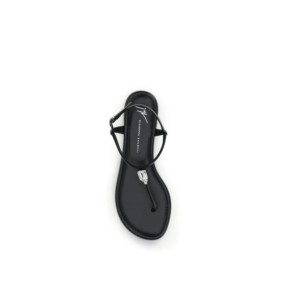 Giuseppe Zanotti Black Calf Leather Bos Taurus Sandals - Zeiniez