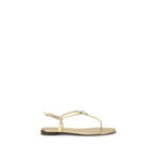 Giuseppe Zanotti Gold Calf Leather Bos Taurus Sandals - Zeiniez