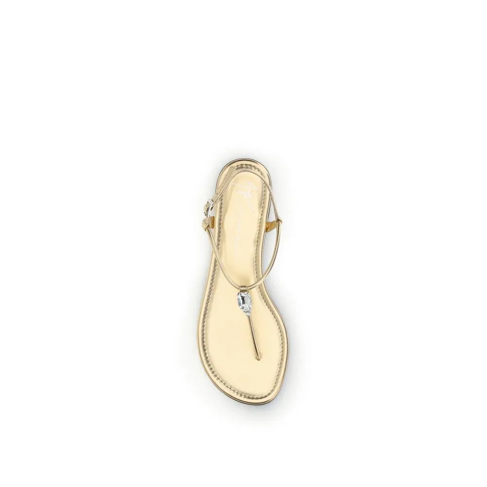 Giuseppe Zanotti Gold Calf Leather Bos Taurus Sandals - Zeiniez