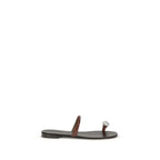 Giuseppe Zanotti Brown Calf Leather Bos Taurus Flat Sandals - Zeiniez