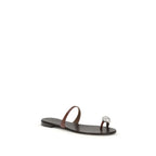 Giuseppe Zanotti Brown Calf Leather Bos Taurus Flat Sandals - Zeiniez