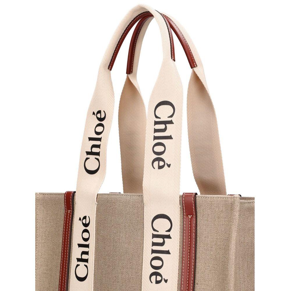 Chloé Beige Linen Tote Bag - Zeiniez
