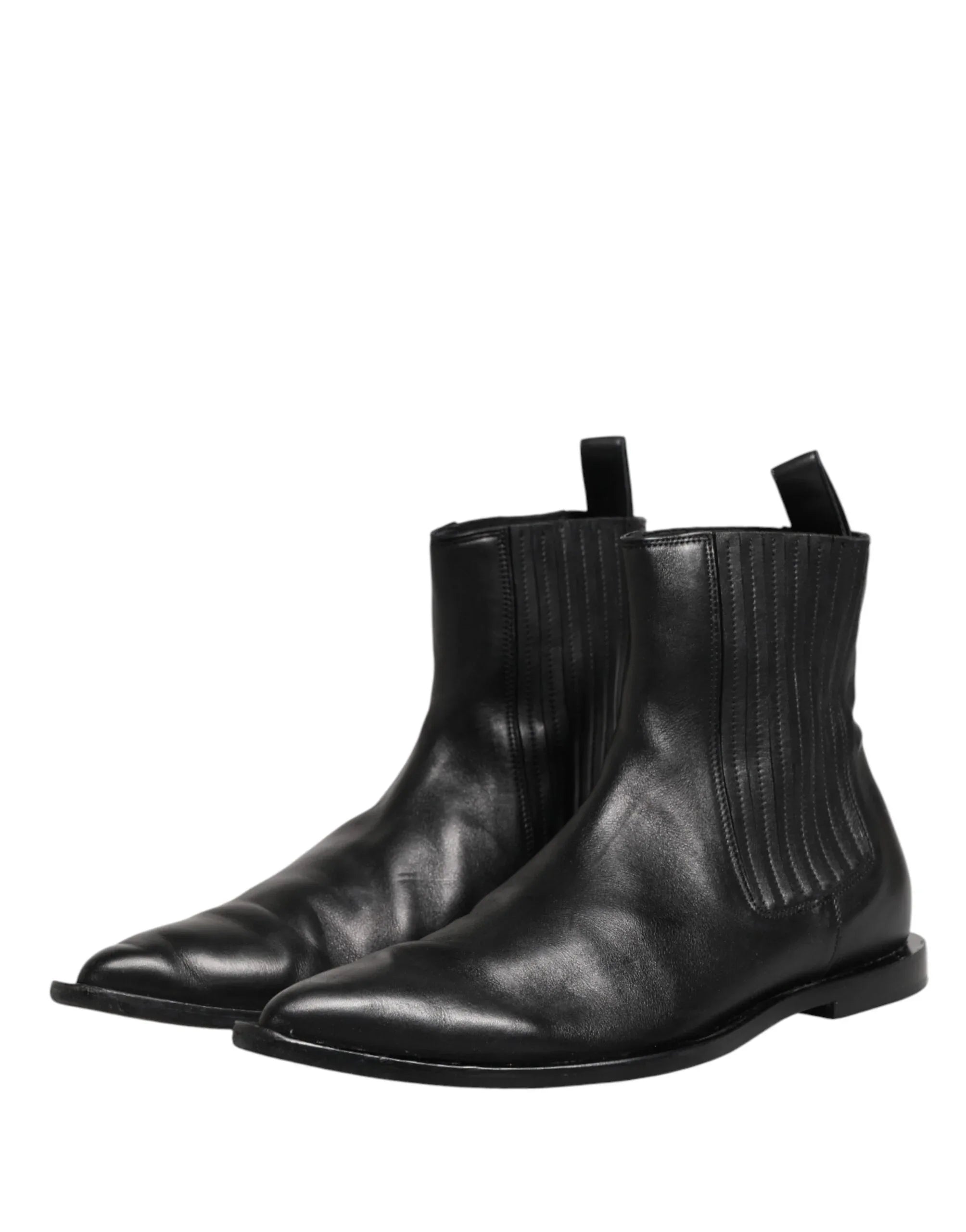 Dolce & Gabbana Black Chelsea Men Short Ankle Boots Shoes - Zeiniez