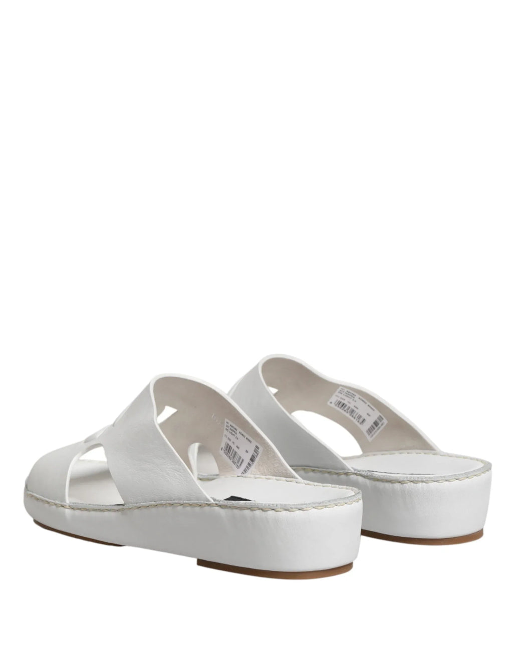 Dolce & Gabbana White DG Cutout Slides Slippers Flats Shoes - Zeiniez