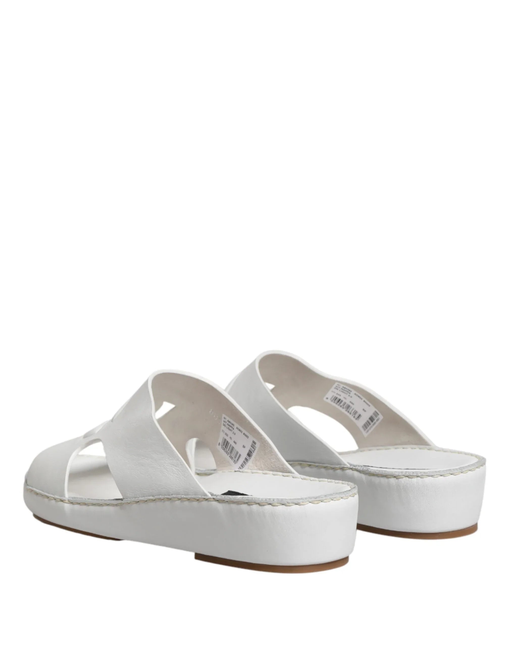 Dolce & Gabbana White DG Cutout Slides Slippers Flats Shoes - Zeiniez