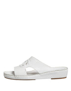 Dolce & Gabbana White DG Cutout Slides Slippers Flats Shoes - Zeiniez
