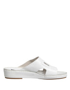 Dolce & Gabbana White DG Cutout Slides Slippers Flats Shoes - Zeiniez