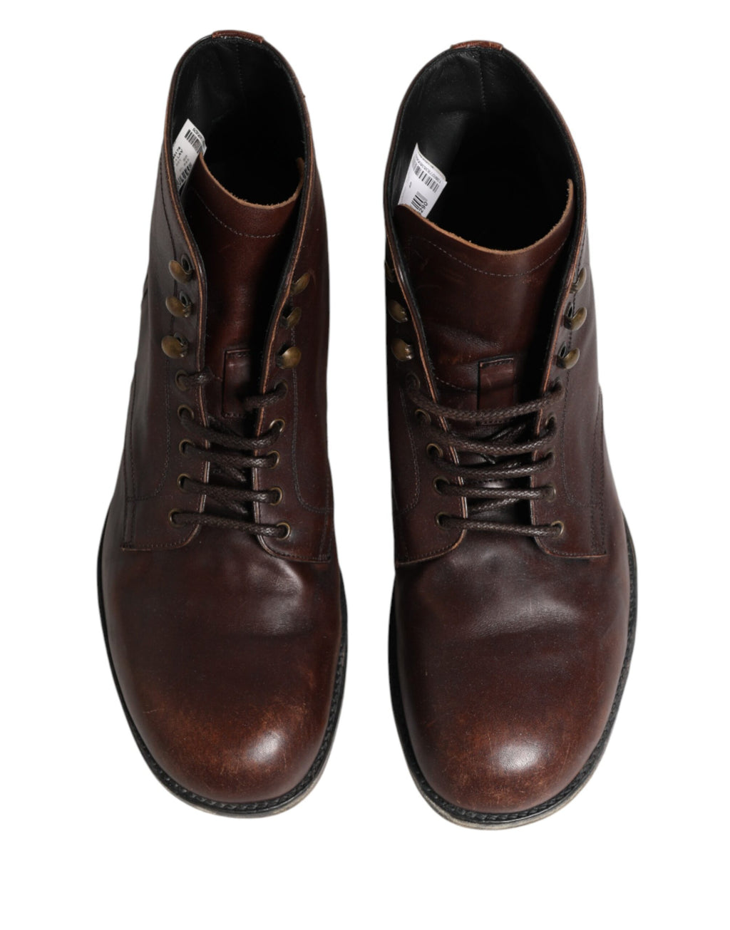 Dolce & Gabbana Brown Lace Up Short Ankle Boots Men Shoes