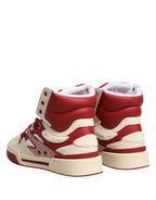 Dolce & Gabbana White Red Custom 2.Zero High Top Men Sneakers Shoes - Zeiniez