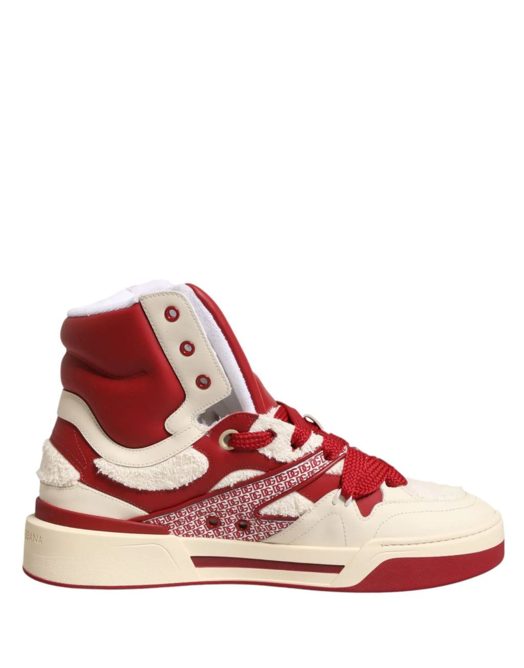 Dolce & Gabbana White Red Custom 2.Zero High Top Men Sneakers Shoes - Zeiniez