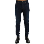 Frankie Morello Blue Cotton Slim Fit Jeans - Zeiniez